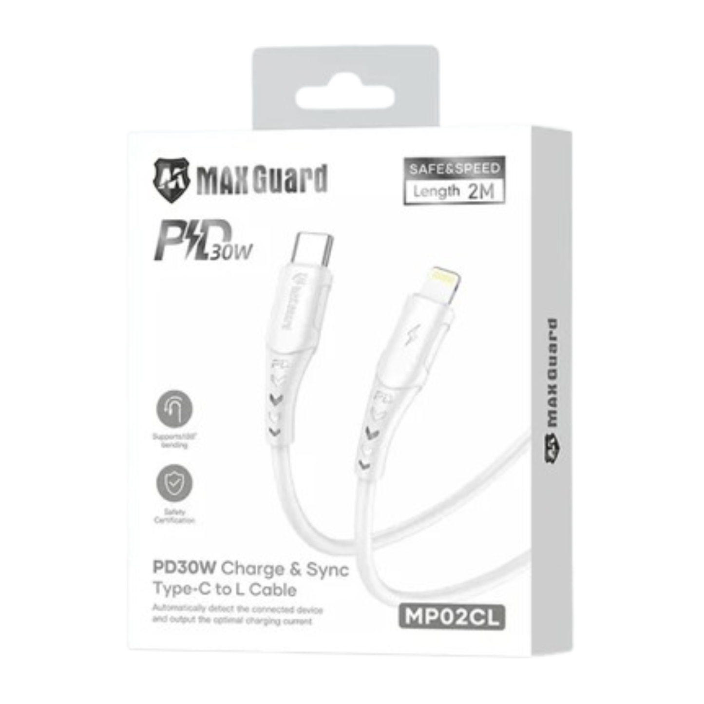 Maxguard 2m 30W Type-C to Lightning Cable MP02CL
