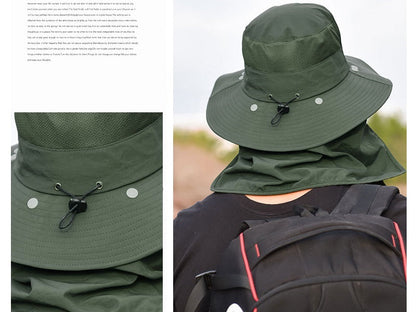 9073GREEN Sun HatS Wide Brim Bucket Outdoor Fishing Hiking Cap UV Protection dealonline.co.nz