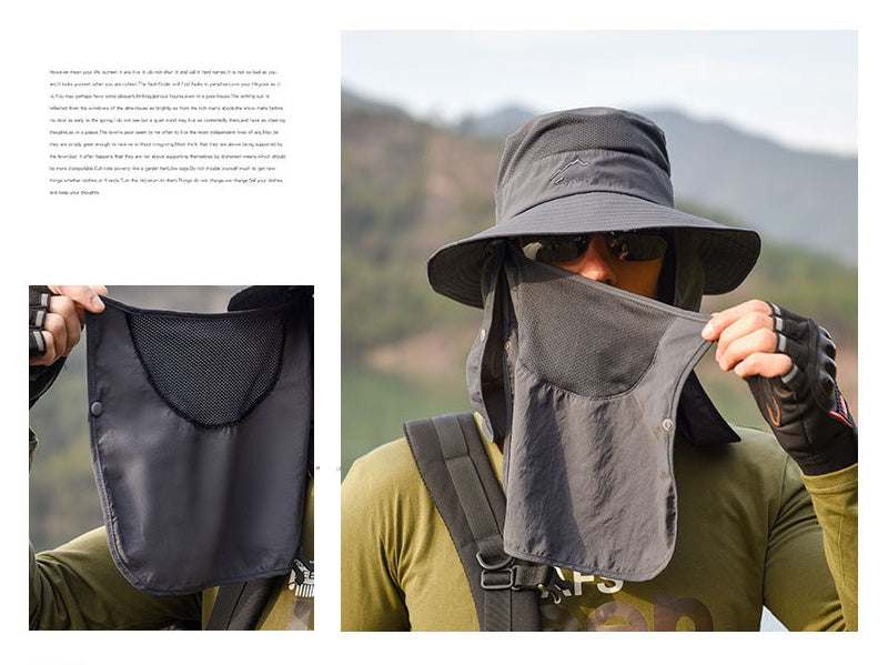 9073GREY Sun HatS Wide Brim Bucket Outdoor Fishing Hiking Cap UV Protection dealonline.co.nz