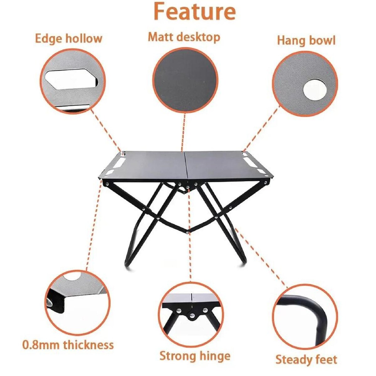 ECOTREK Folding BBQ Table – 93cm Portable Outdoor Cooking Station ZF10312 ECOTREK