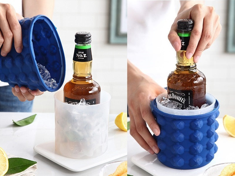 Small Ice Cube Maker Genie Silicone Wine Ice Bucket Big Ice Cube Tray Mold Cup dealonline.co.nz