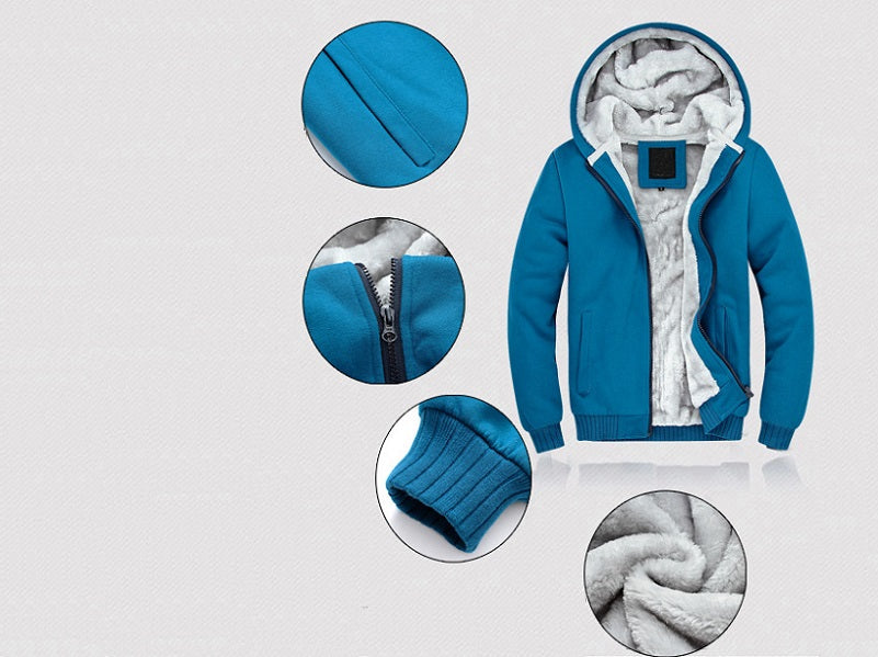 Fleece Lining Thermal Hood Jacket Size S-2XL dealonline.co.nz