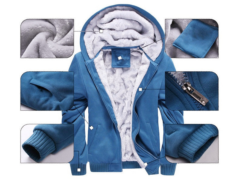 Fleece Lining Thermal Hood Jacket Size S-2XL dealonline.co.nz