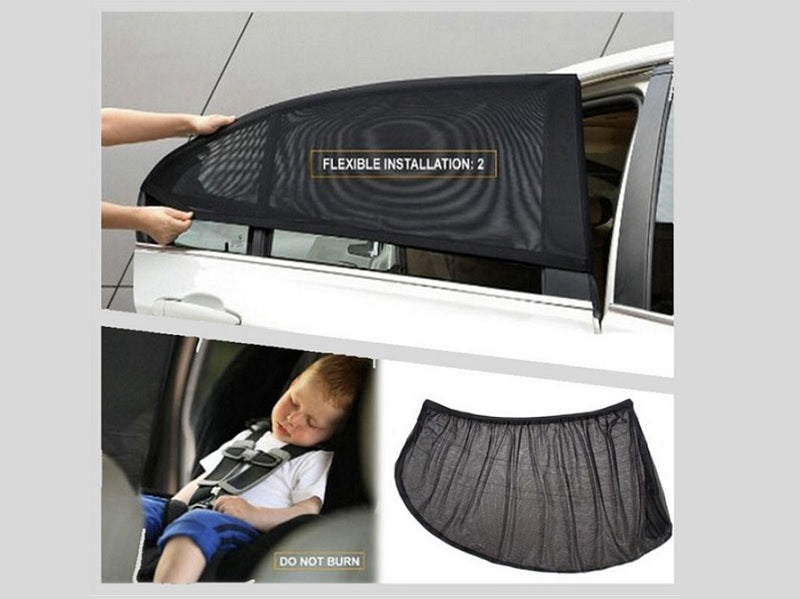 4pcs/set Car Front & Rear Side Window Sun Shade Cover Visor Mesh Shield Sunshade dealonline.co.nz