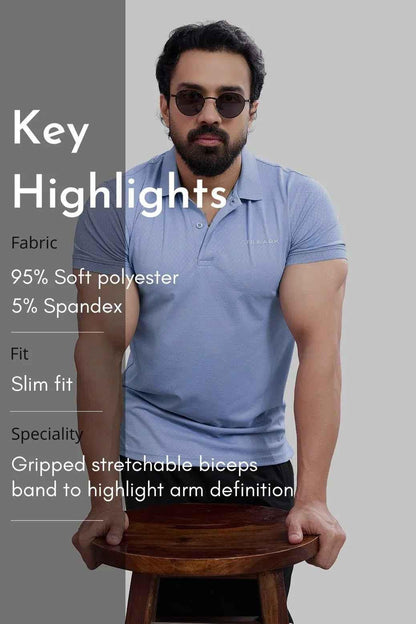 Wave Polo T-shirt Light Blue