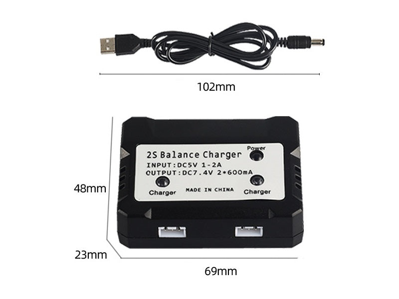 2 in 1 7.4V USB Charger for Drone dealonline.co.nz