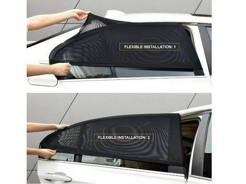 4pcs/set Car Front & Rear Side Window Sun Shade Cover Visor Mesh Shield Sunshade dealonline.co.nz