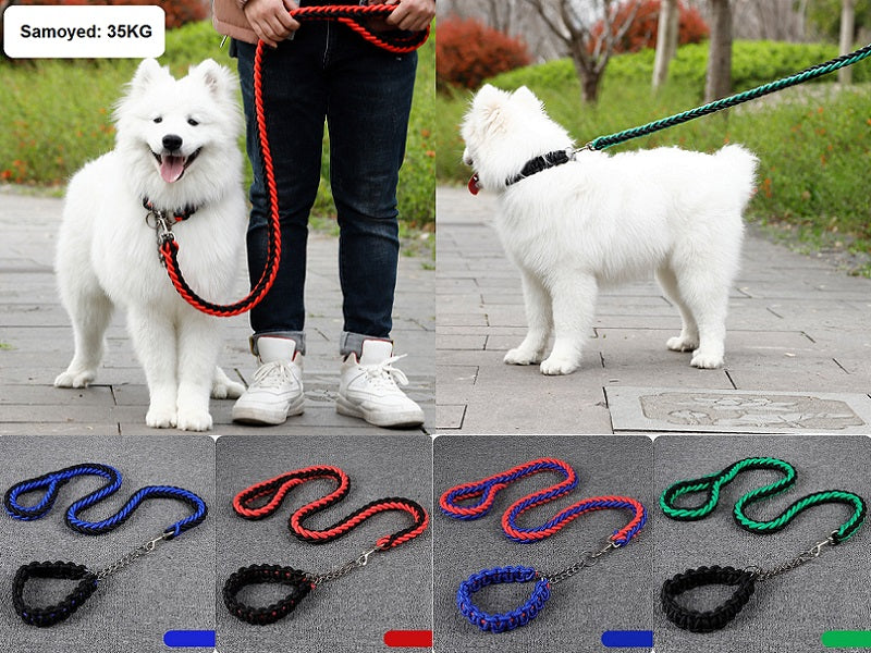 LARGE BLUE&RED Strong Dog Leash Climbing Rope Threaded Pet Training dealonline.co.nz