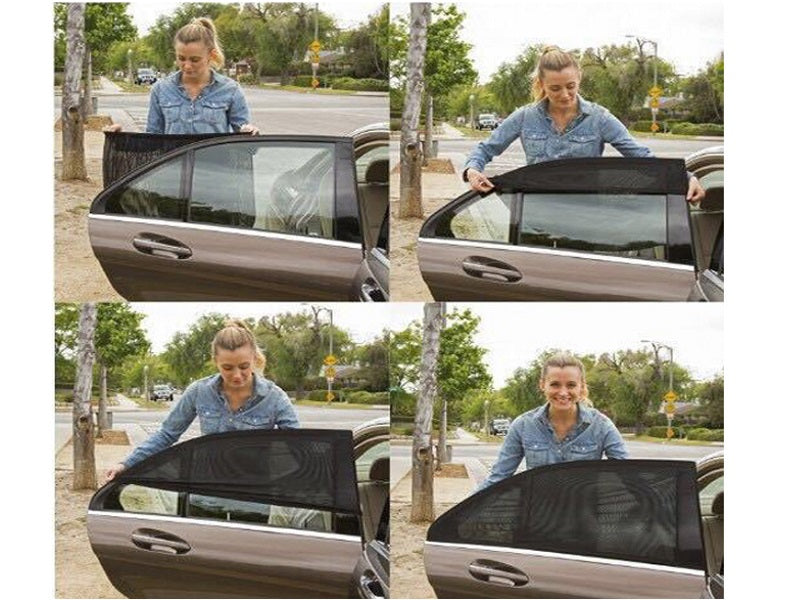 4pcs/set Car Front & Rear Side Window Sun Shade Cover Visor Mesh Shield Sunshade dealonline.co.nz