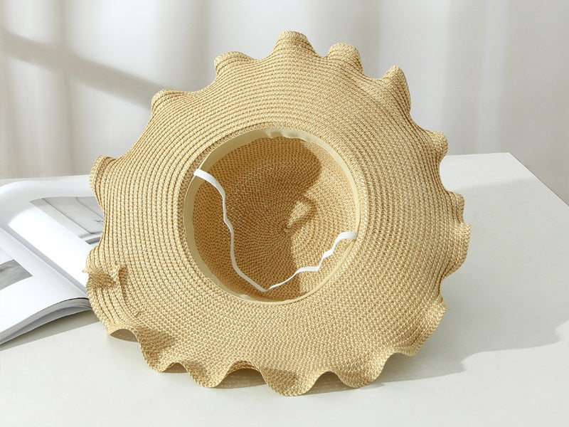 Light Brown - Women Lady Sun Straw Hat Wide Brim Floppy Derby Summer Beach Cap dealonline.co.nz