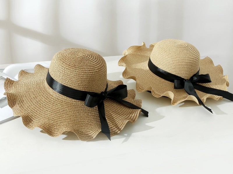 Dark Brown - Women Lady Sun Straw Hat Wide Brim Floppy Derby Summer Beach Cap dealonline.co.nz