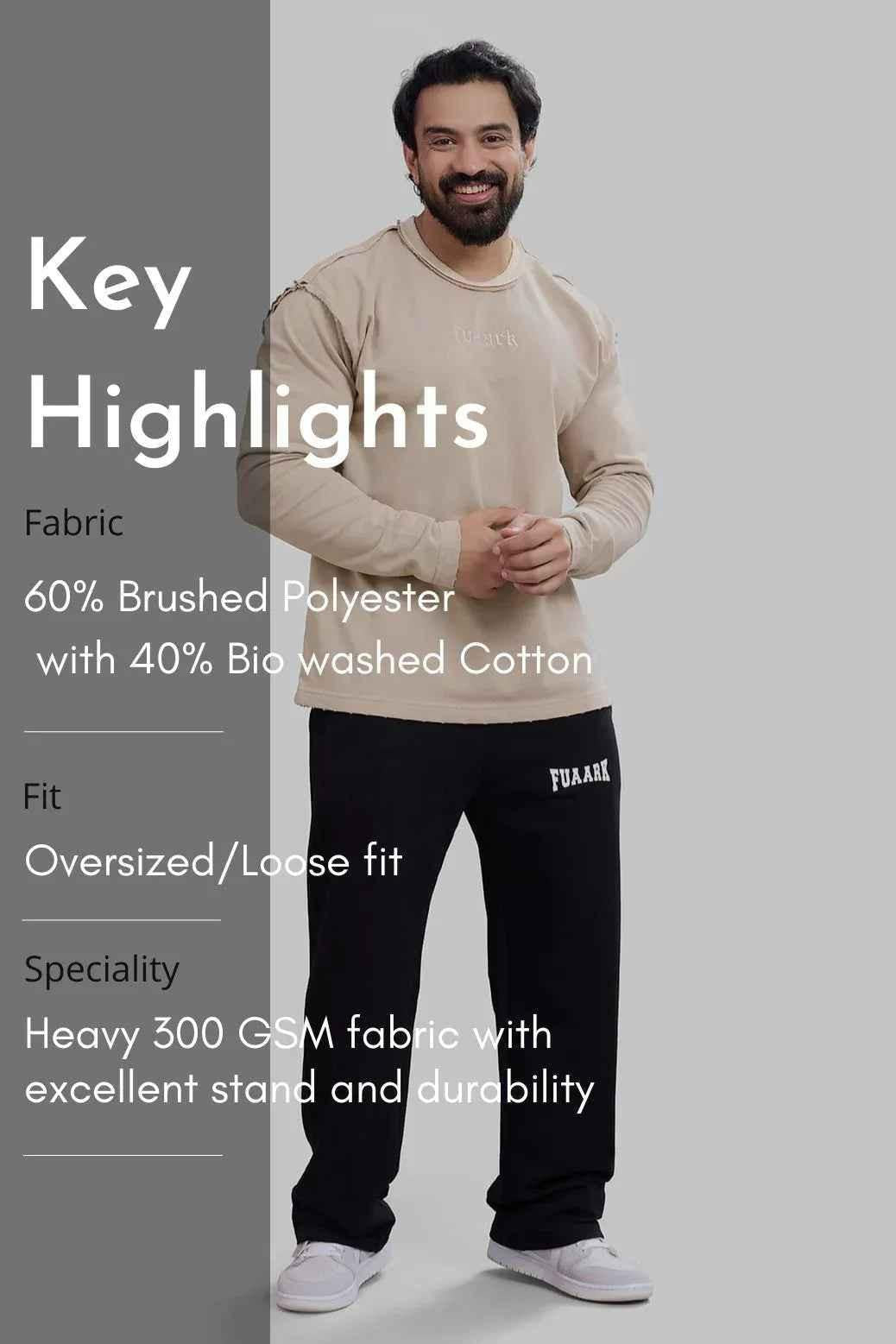 Shell Raw Sweatshirt Beige