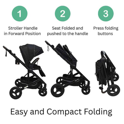 Versa 3-in-1 Travel System – Open Bassinet Stroller + Capsule Car Seat with Sunshade Sets