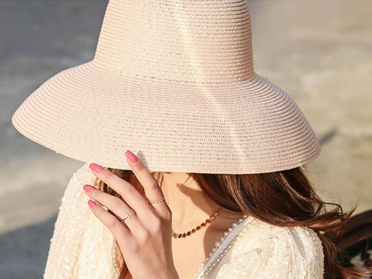 Sun Straw Hat Wide Brim Floppy Derby Summer Beach Cap - PINK dealonline.co.nz