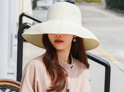 Sun Straw Hat Wide Brim Floppy Derby Summer Beach Cap WHITE dealonline.co.nz