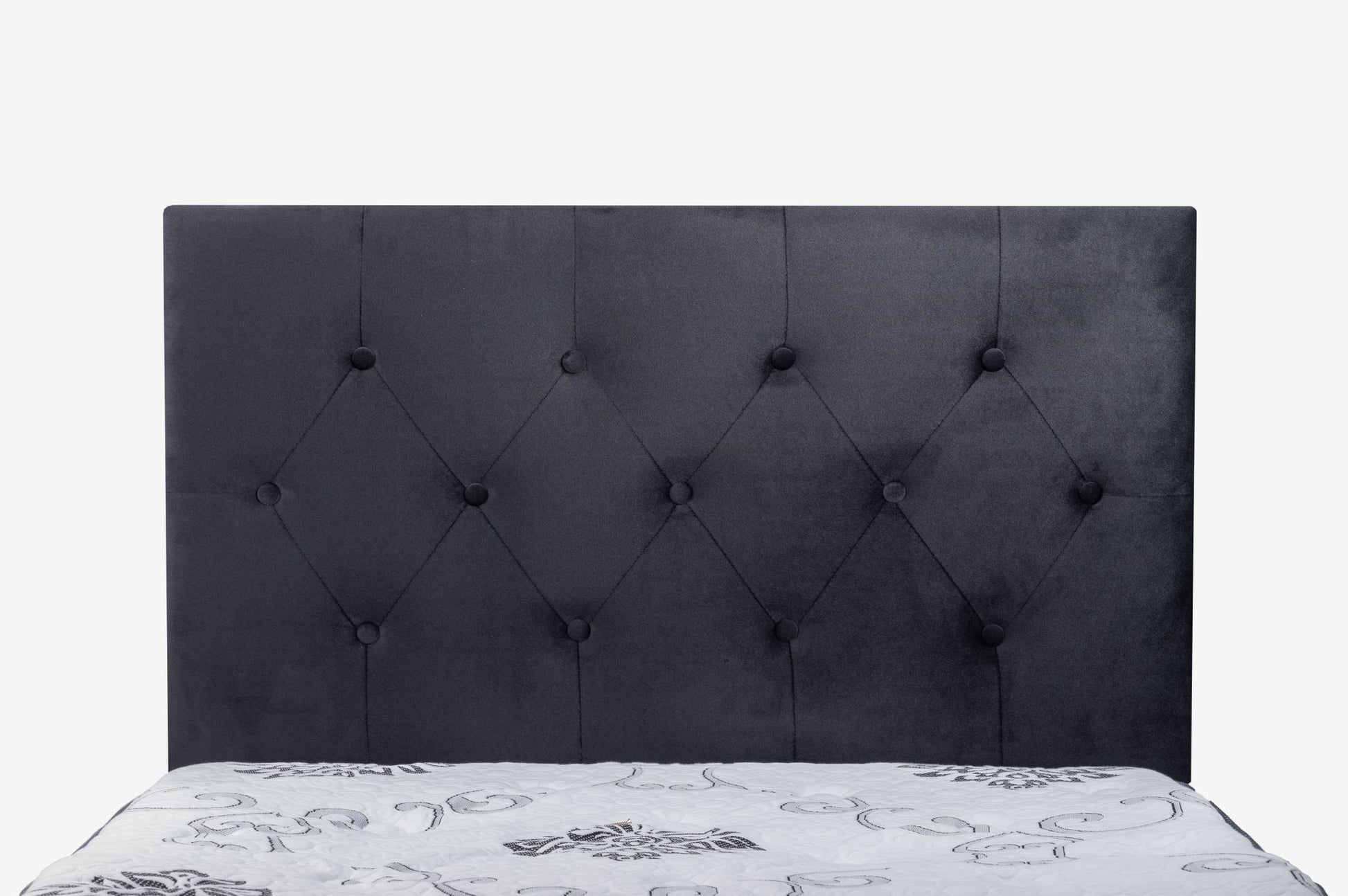 Fenland Headboard Black Velvet Single Size sue-e furniture