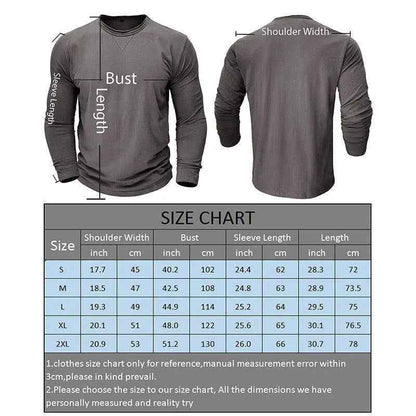 Men's Long Sleeve Cotton T-Shirt - Soft Combed Crew Neck | Casual Everyday Wear