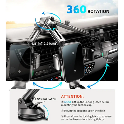 15W Wireless Car Charger Phone Holder Habicare