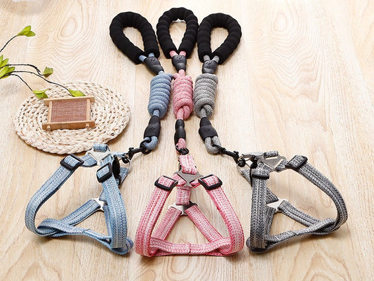 Dog Harness and leash Set Pet Harness Puppy Traction Rope dealonline.co.nz