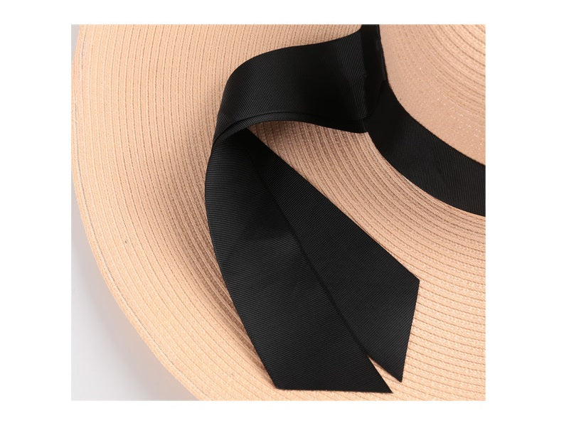 GREY- 16cm Wide Brim Women Lady Sun Straw Hat Floppy Derby Summer Beach Cap dealonline.co.nz