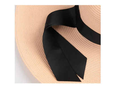 GREY- 16cm Wide Brim Women Lady Sun Straw Hat Floppy Derby Summer Beach Cap dealonline.co.nz