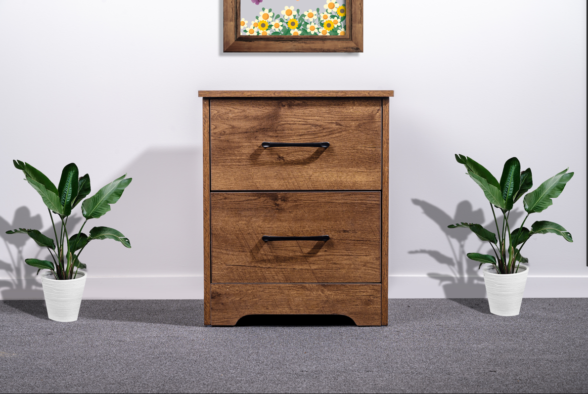 'Althea' Walnut Color BedSide Table sue-e furniture