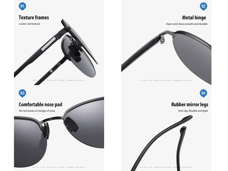BLACK/ DARK GREEN HD Polarized Lens Sunglasses Anti-Blue Ray Hydrophobic dealonline.co.nz