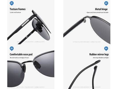 BLACK/ DARK GREEN HD Polarized Lens Sunglasses Anti-Blue Ray Hydrophobic dealonline.co.nz