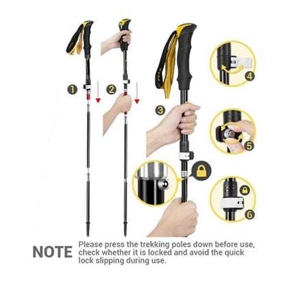 Hiking Poles Foldable 110–135 cm – 7075 Aluminium Trekking Poles ECOTREK