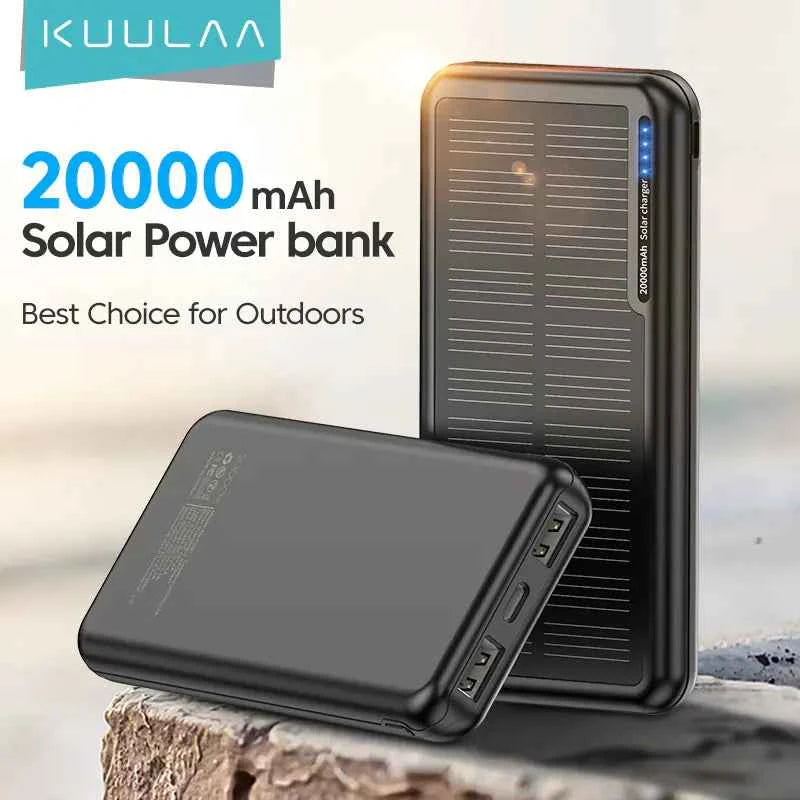 KUULAA 20000mAh Solar Power Bank - PD18W Fast Charging, Multi-Port | Portable Power