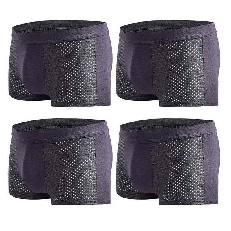 Men's Modal Boxer Shorts — Breathable Mesh Mid-Waist Underwear | Single & 4-Pack - ShopHub