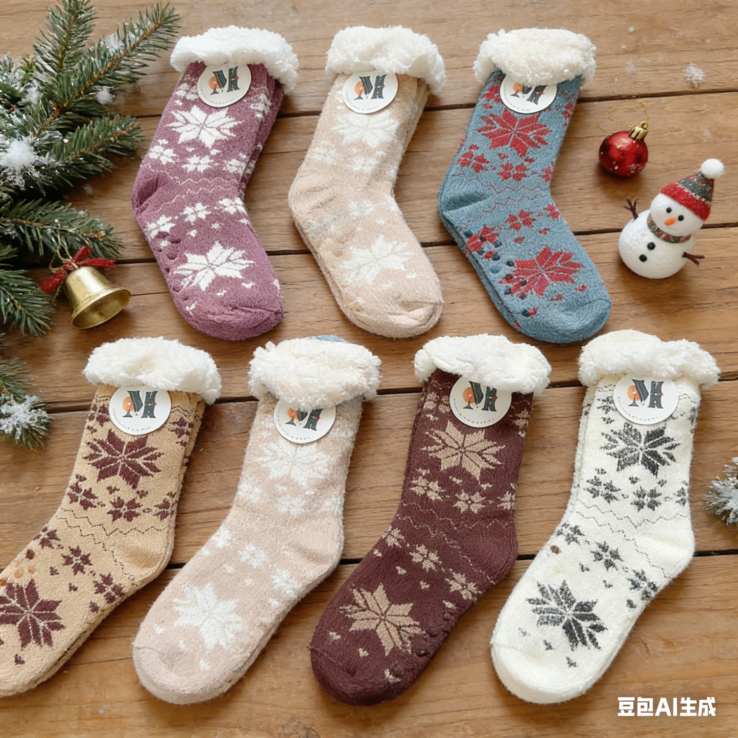 24 Pairs Womens Slipper Fuzzy Socks Winter Super Warm Soft Socks with Grippers dealonline.co.nz