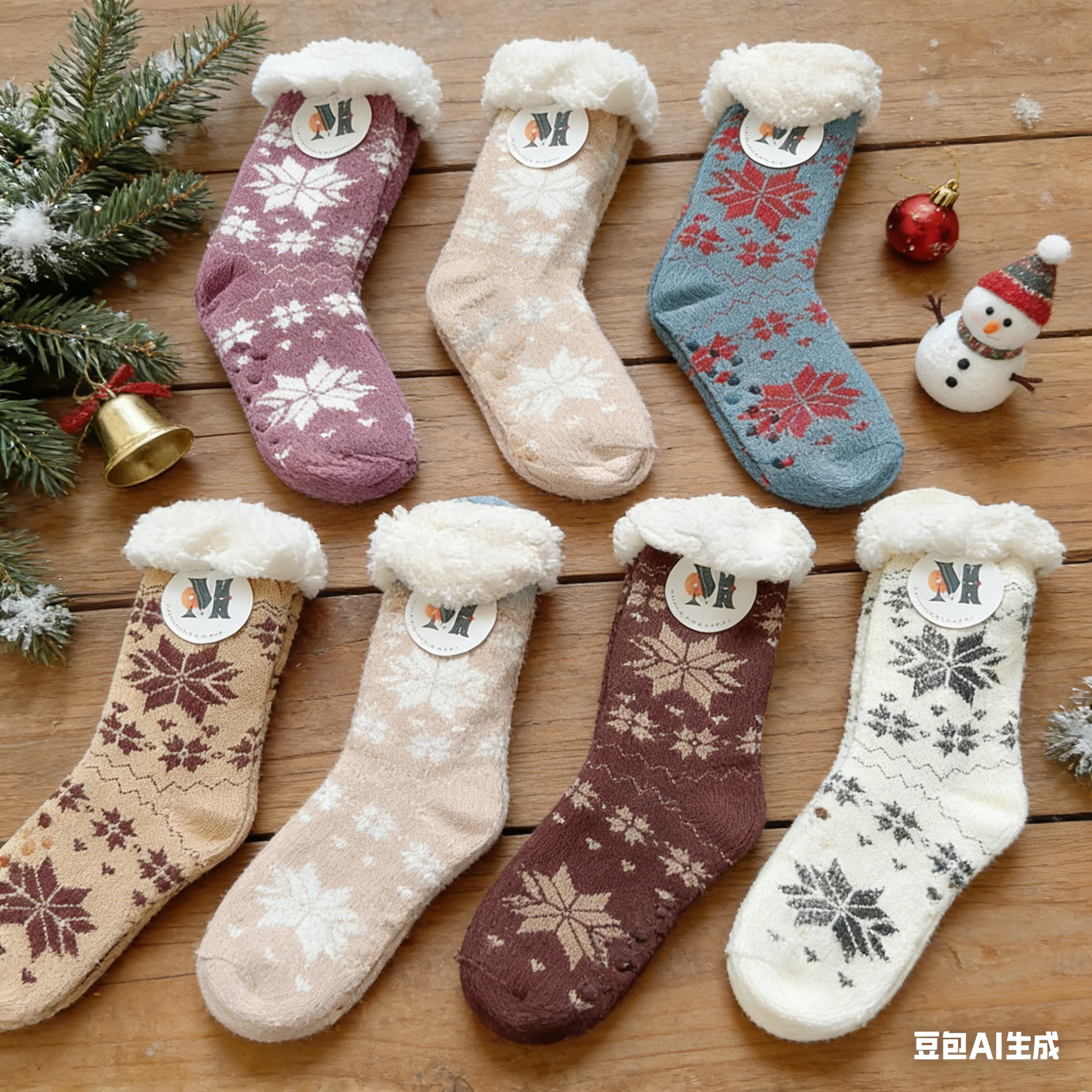 24 Pairs Womens Slipper Fuzzy Socks Winter Super Warm Soft Socks with Grippers dealonline.co.nz