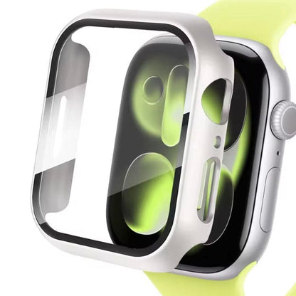 Silver protective watch case for Apple Watch Series 11 (42mm) showcasing a durable, sleek design fitting snugly around the watch.