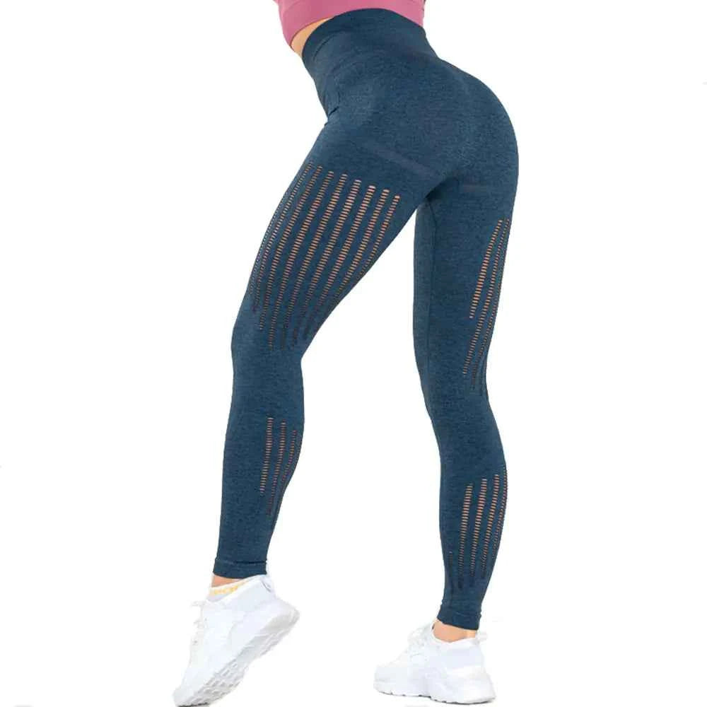 High Waist Knitted Yoga Pants for Women - Seamless Stretch Activewear | Athletic Leggings