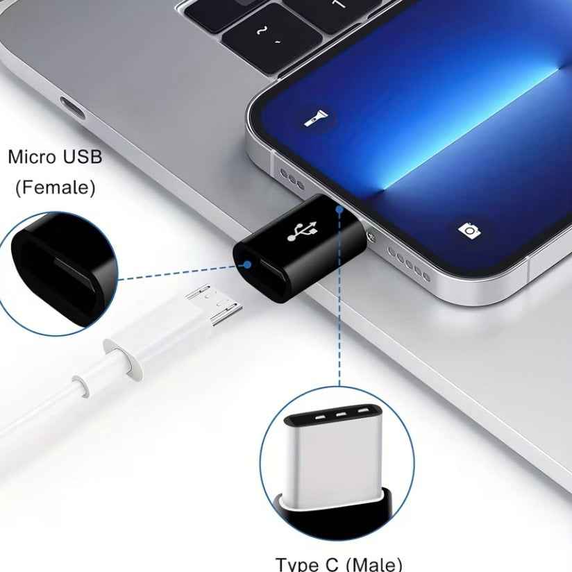 Micro USB to Type C Adapter (White)