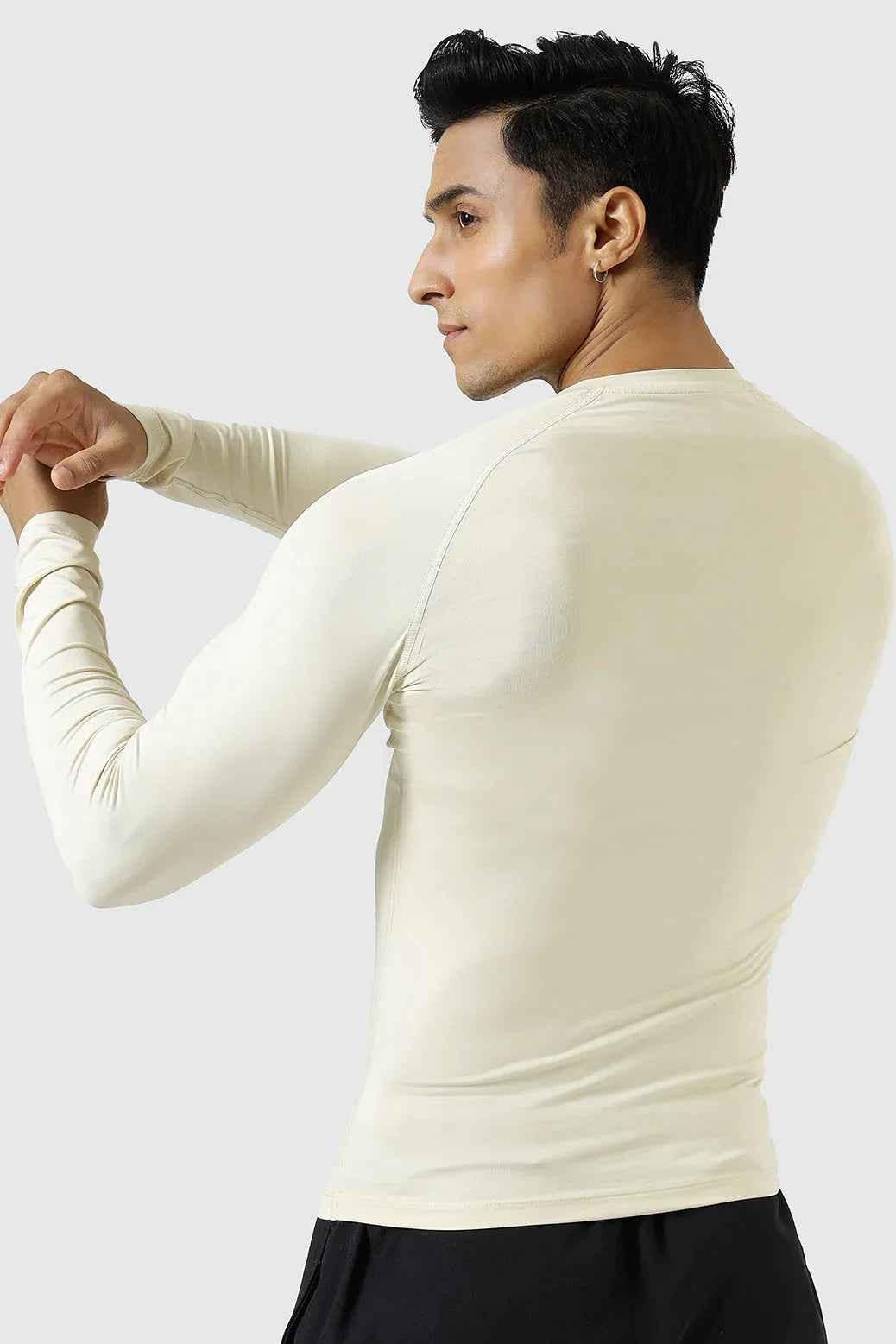 Compression Fullsleeves T-shirt Beige
