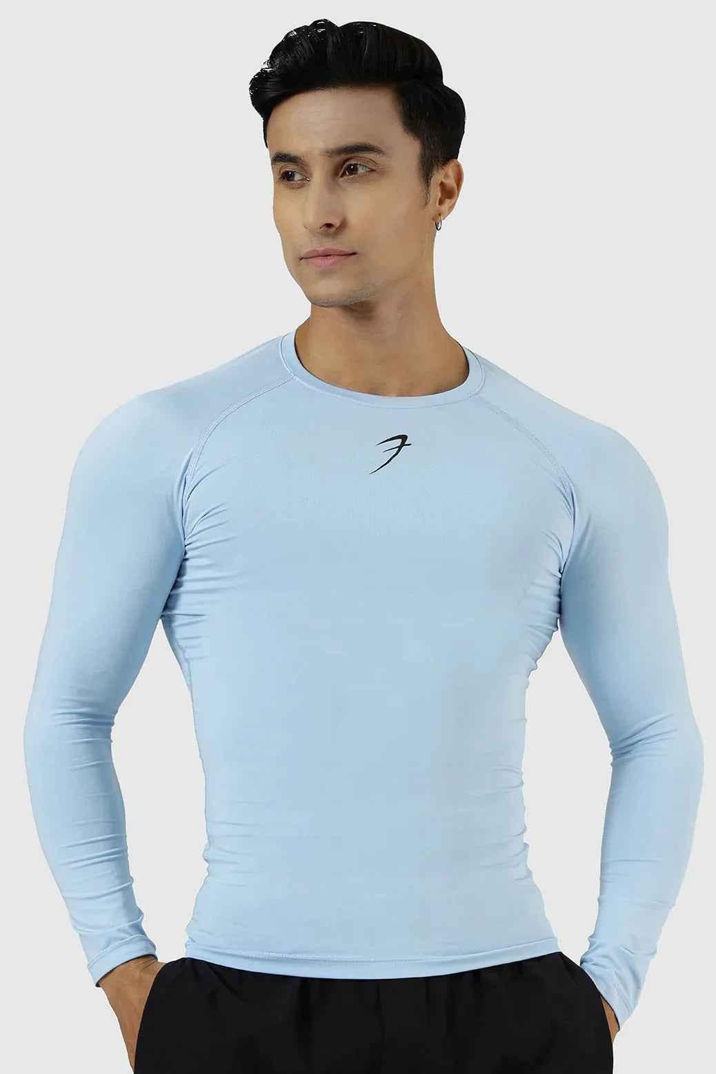 Compression Fullsleeves T-shirt Glacial Blue