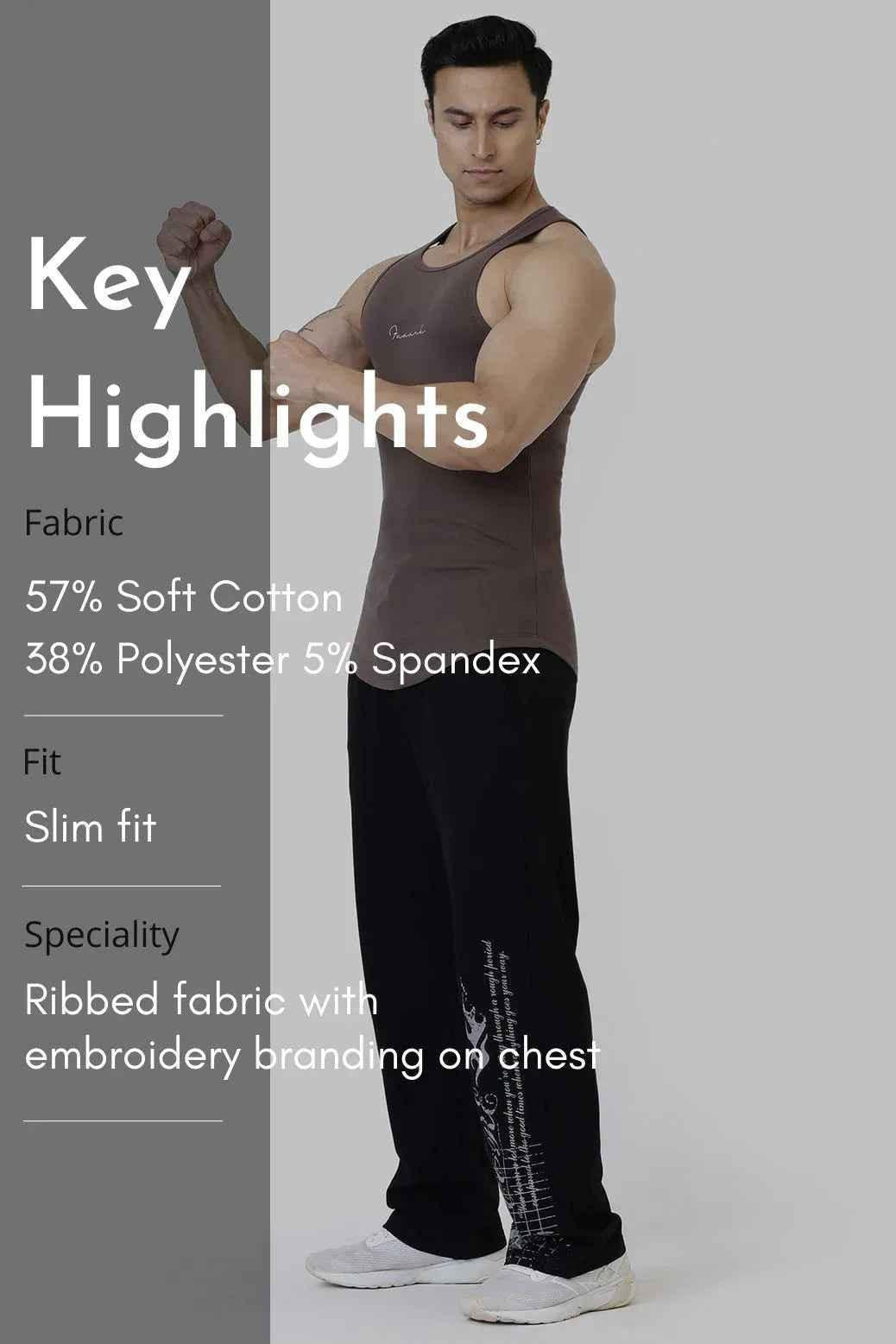 Ribbed Tank Brown