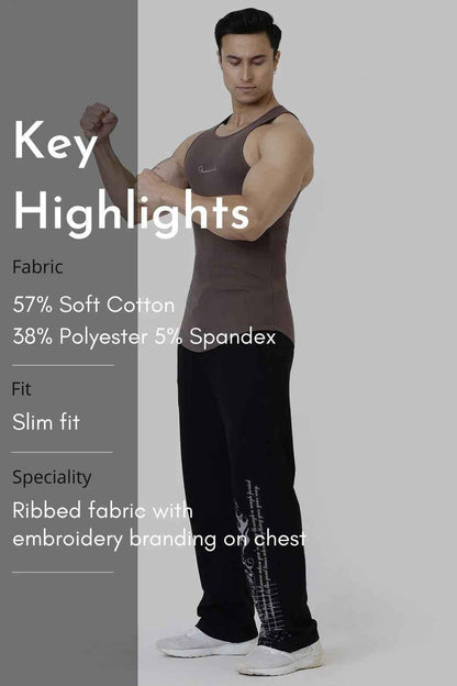 Ribbed Tank Brown