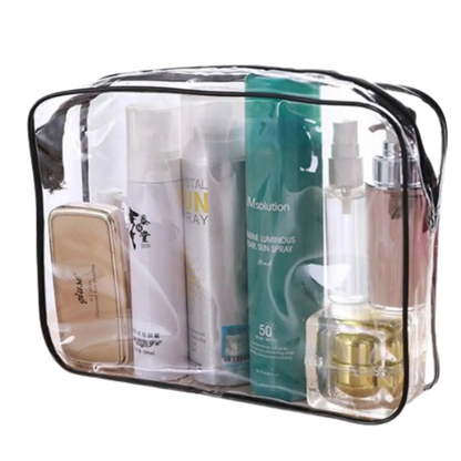 Waterproof Transparent Cosmetic Bag with Zip (3 sizes available) Habicare
