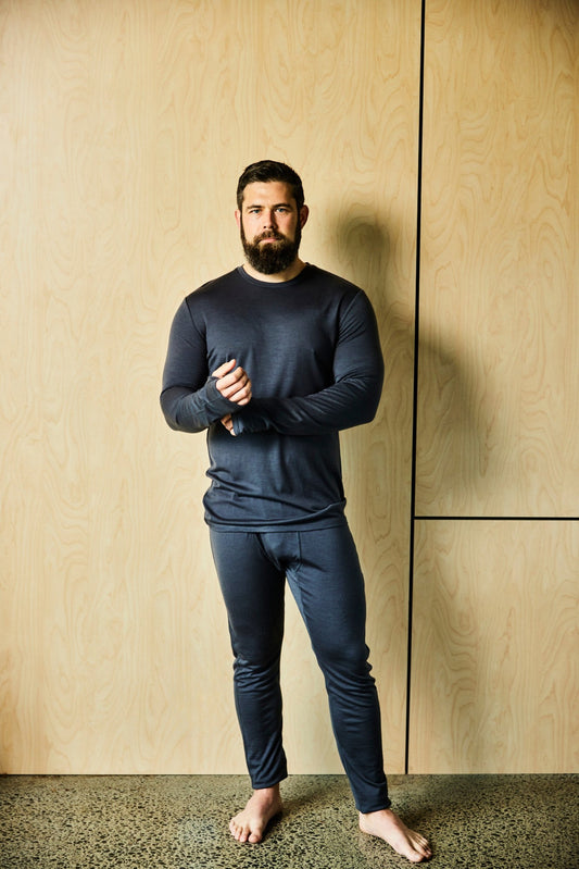 Men's Base Pant - 100% Merino Wool, Slate Grey Merino 365 NZ