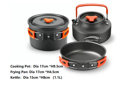 Outdoor Cookware Set - Camping Cookware Ideal for 3-4 people ECOTREK