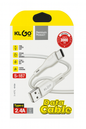 Frankly Cotton KLGO white USB Type C data cable, 3m length, capable of 2.4A charging, branded by Nest & Stem Homewares.