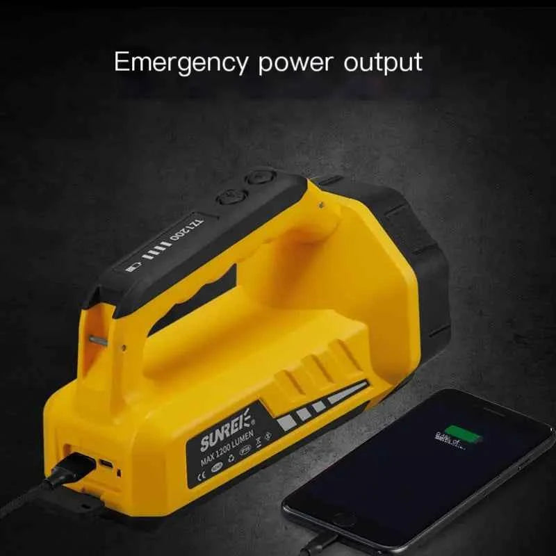 High-Power Rechargeable Spotlight Flashlight - 750m Range Emergency Rescue Torch