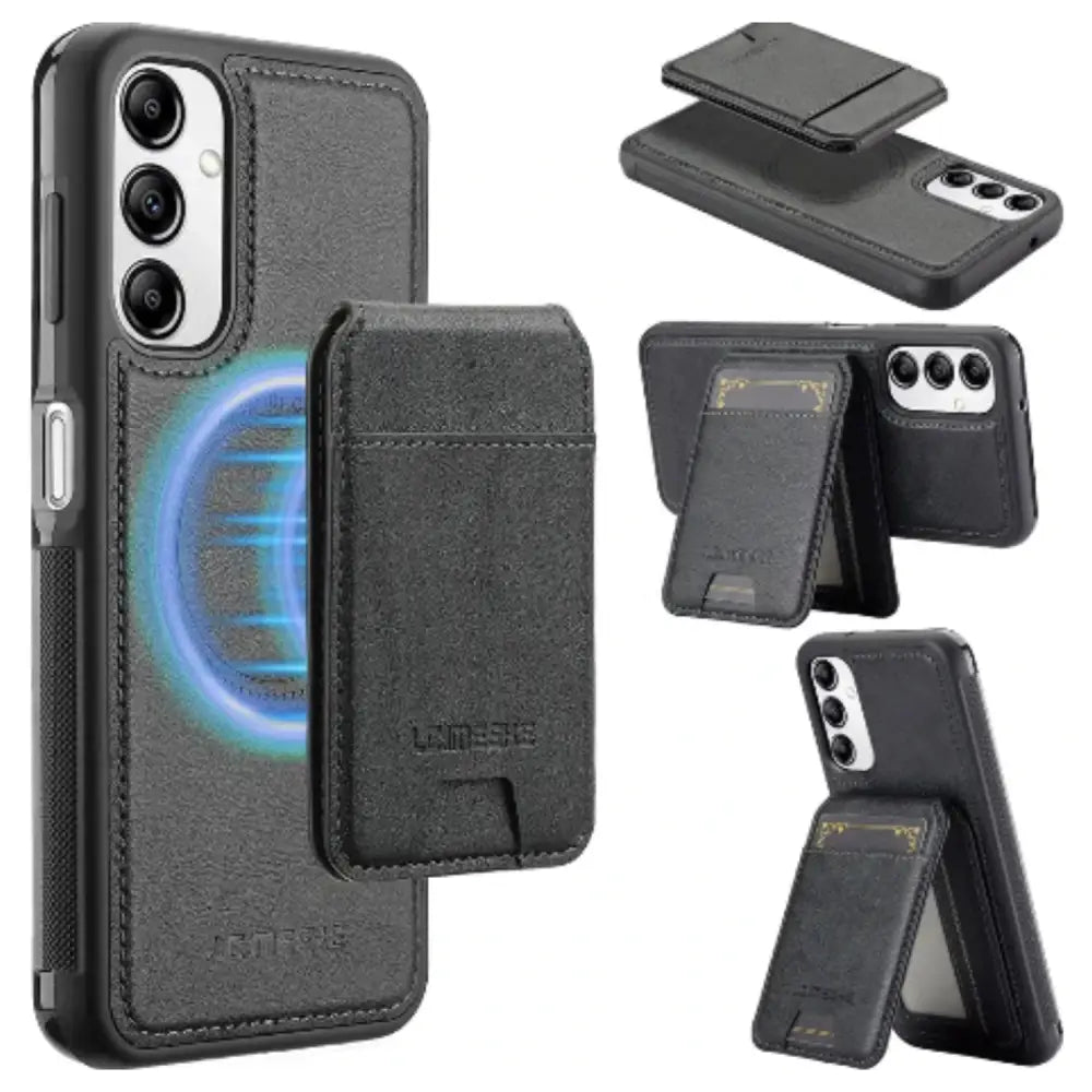 2-in-1 Leather Case for Samsung Series (Black) Habicare