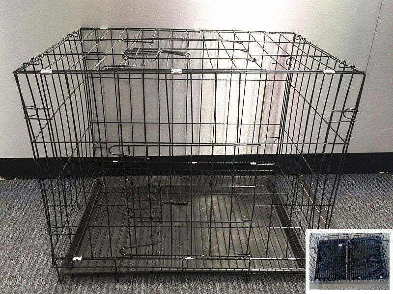 BLACK 70x50x60cm Pet Cage - 70CM Wide Collapsible Metal Pet Cage dealonline.co.nz