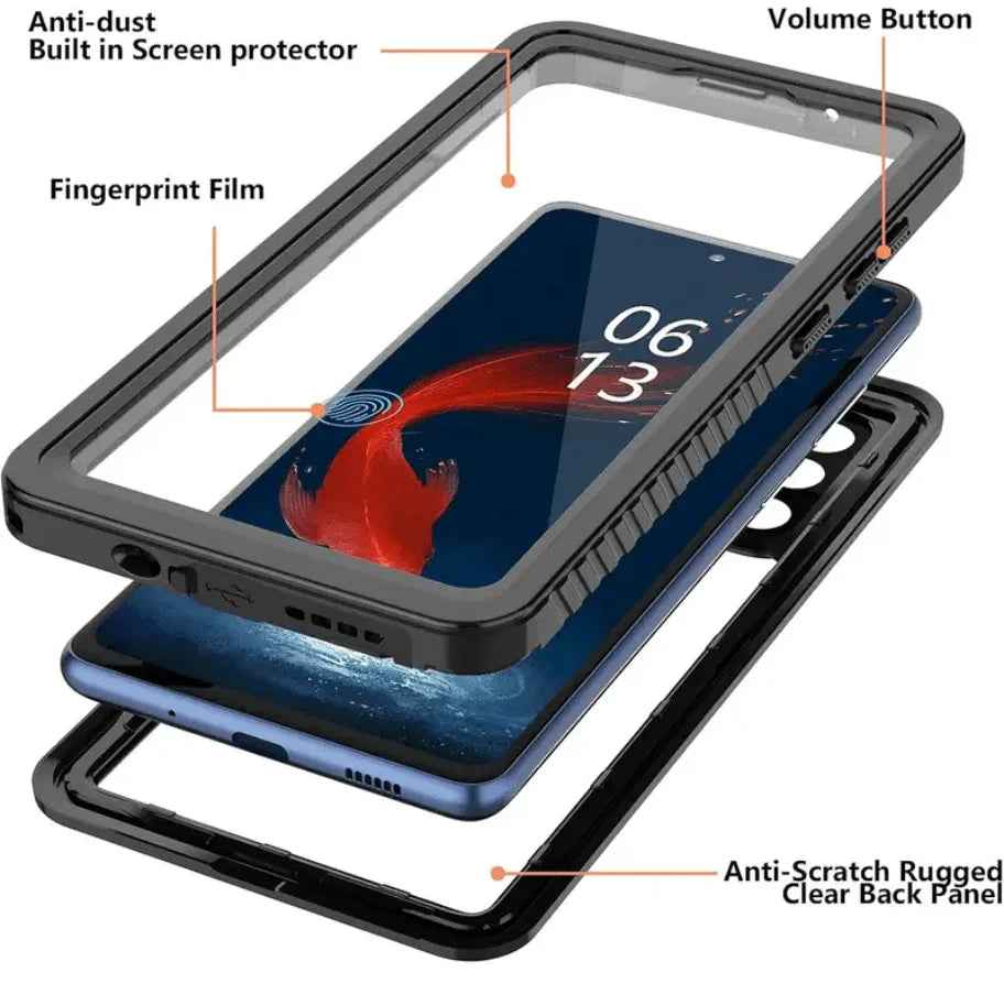 Waterproof & Shockproof Case for Samsung Galaxy S25 Plus – Clear Protective Cover