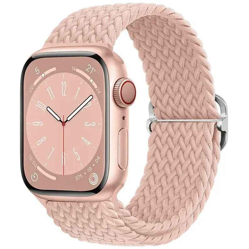 Apple Watch Braided Nylon Band – Adjustable Buckle, Lightweight & Stretchy