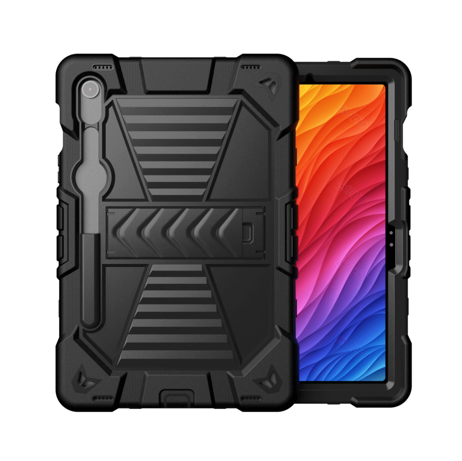 Samsung Galaxy Tab S10 Lite Rugged Shockproof Case with Kickstand (Black) - ShopHub
